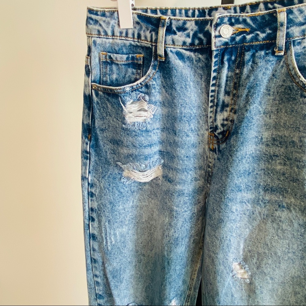 Shein High Waisted Distressed Ripped Jeans Size L - Picture 6 of 8